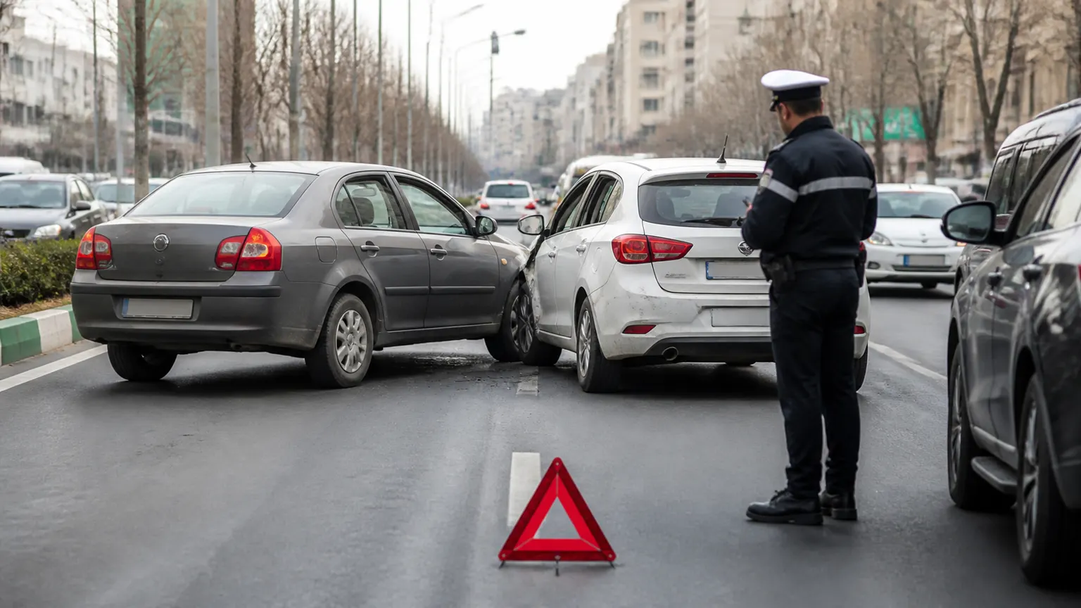 بعد از تصادف خودرو را جابه‌جا کنیم یا منتظر پلیس بمانیم؟